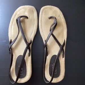 LOFT brown leather sandals